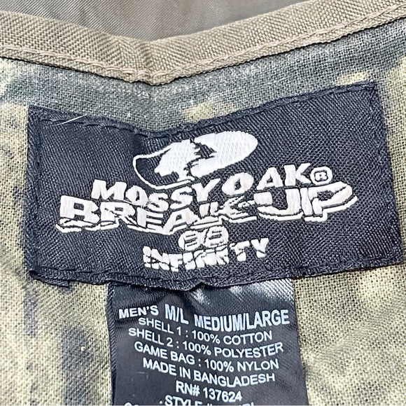 MOSSY OAK Men’s BREAKUP INFINITY Camp Hunting Vest Camo Mesh Game Pocket Sz M/L - Picture 7 of 8